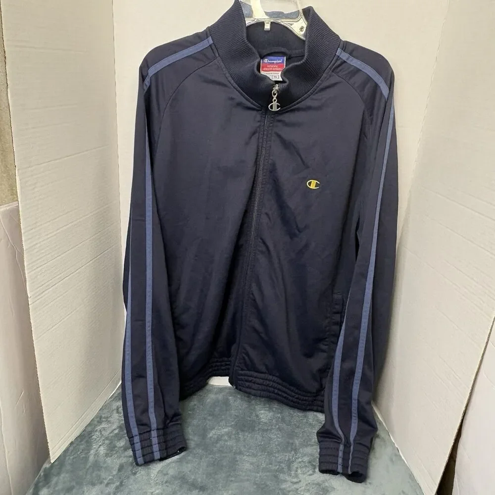 Men’s Champion Track Jacket Navy Size XL Y2K Vintage Retro
